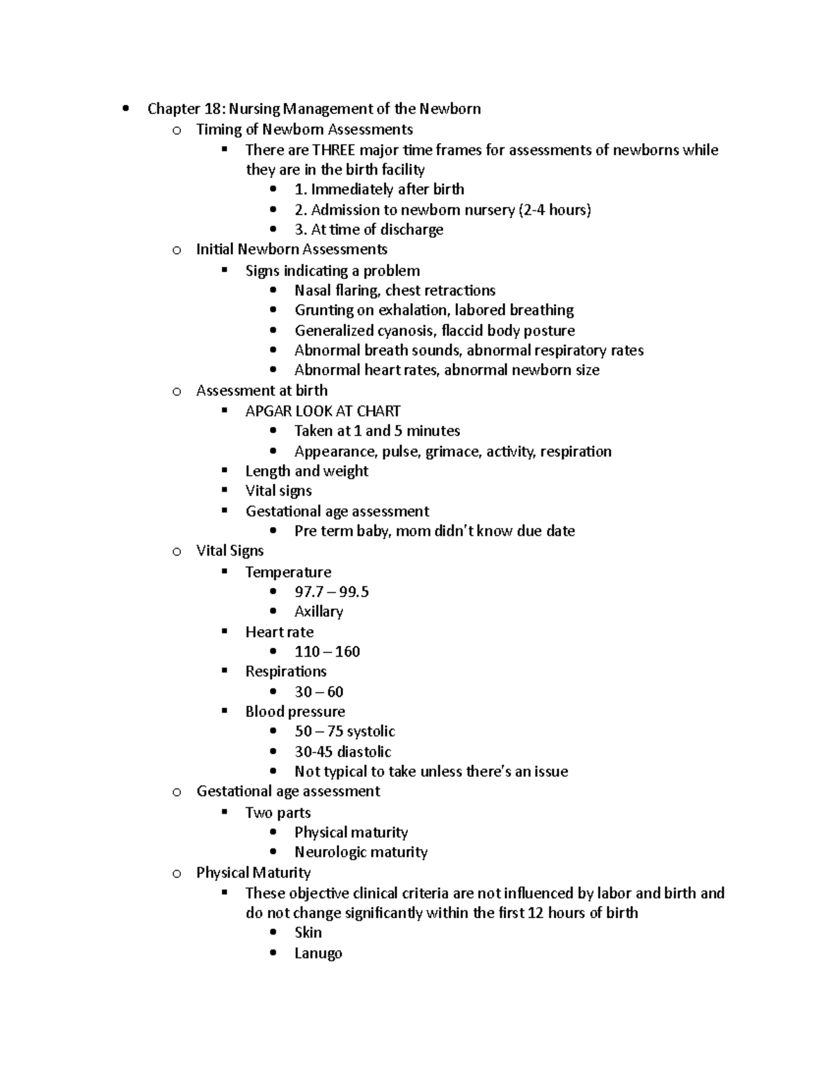 Ob Chapters - Ob Jjjjj - Chapter 18: Nursing Management Of The Newborn ...