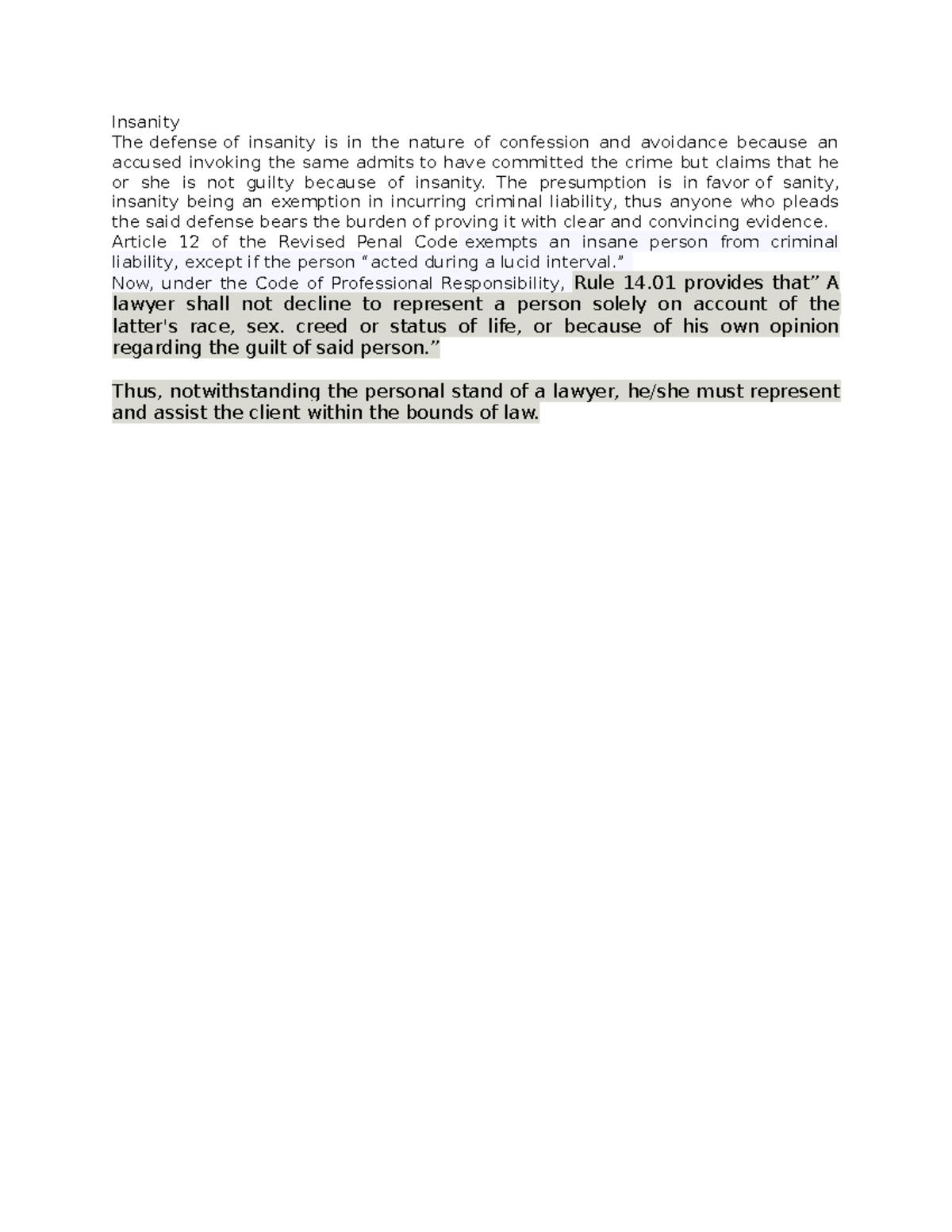 Legal-Counselling-and-Social-Responsibility - Insanity The defense of ...