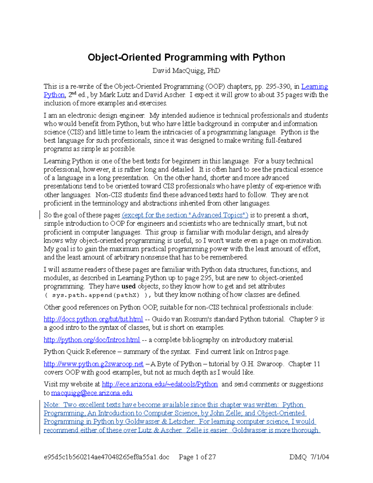 Python OOP - Nothing specific Nothing specificaNothing specific Nothing ...