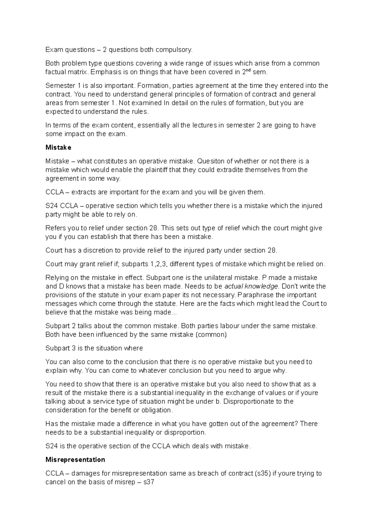 Exam Revision Lecture - Exam questions – 2 questions both compulsory ...