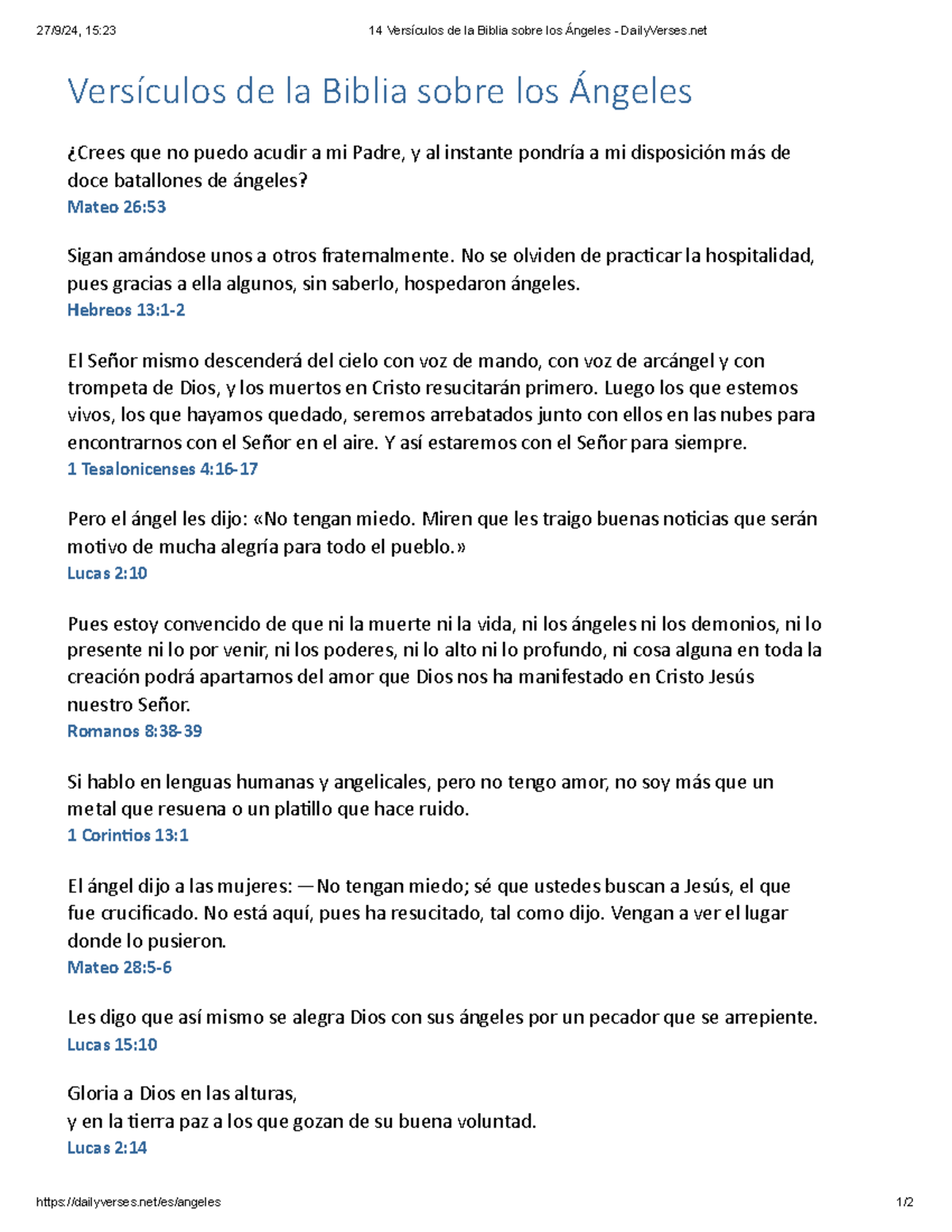 14 Versículos de la Biblia sobre los Ángeles - Daily Verses ...