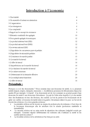 Fiche Récap Introduction à L'économie - CM/Introduction à L’économie ...