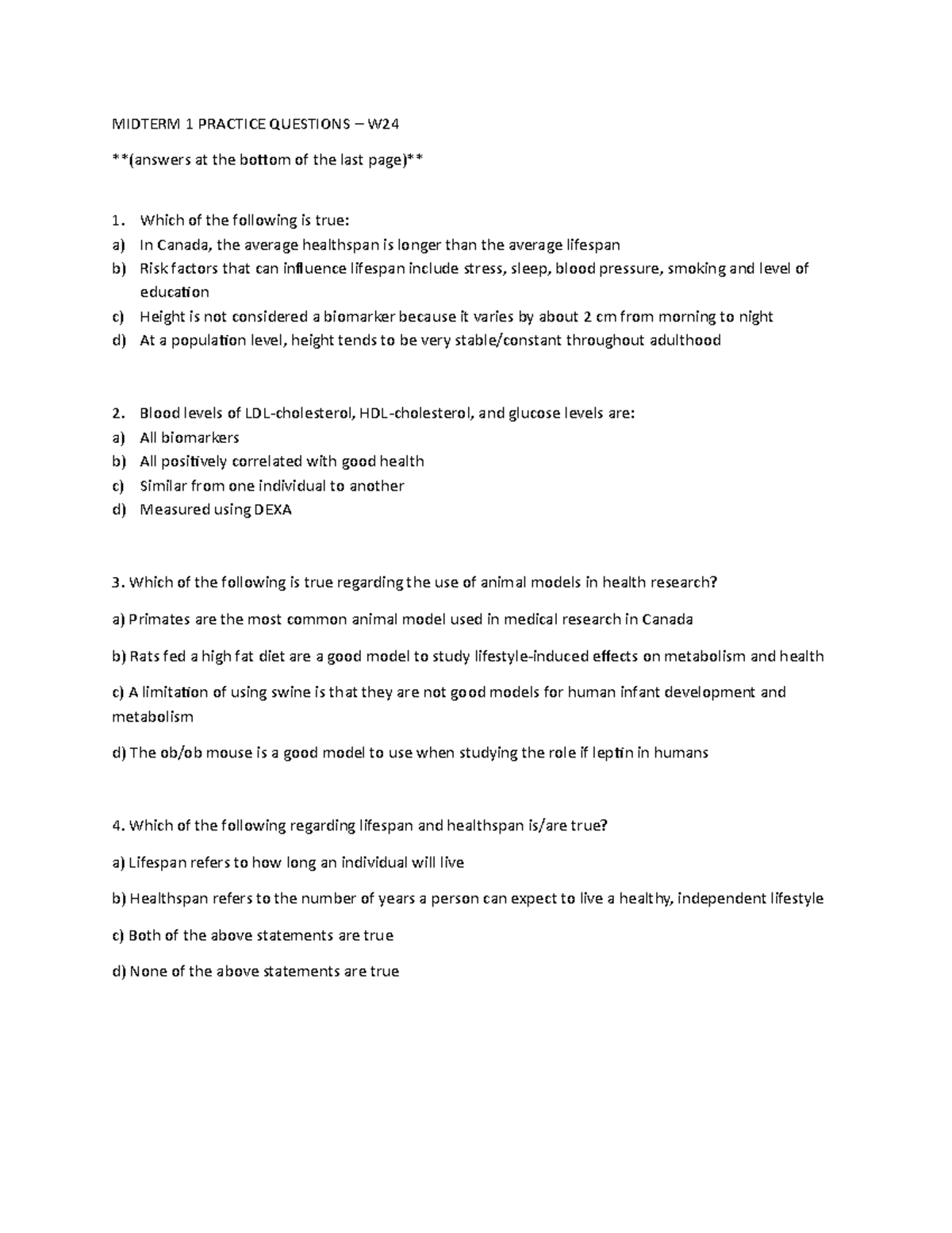 Midterm 1 practice questions W24 - MIDTERM 1 PRACTICE QUESTIONS – W ...