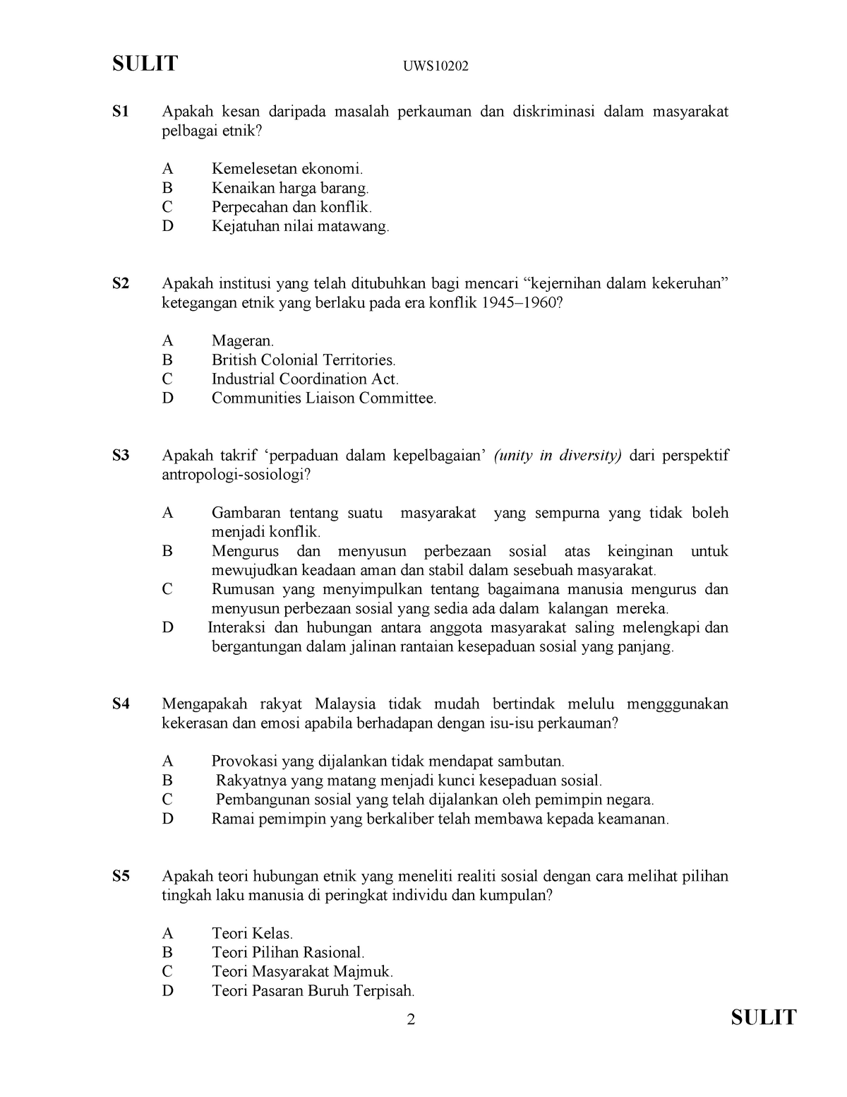 Set peperiksaan khas HE sem 12015 2016 - SULIT S1 Apakah kesan 