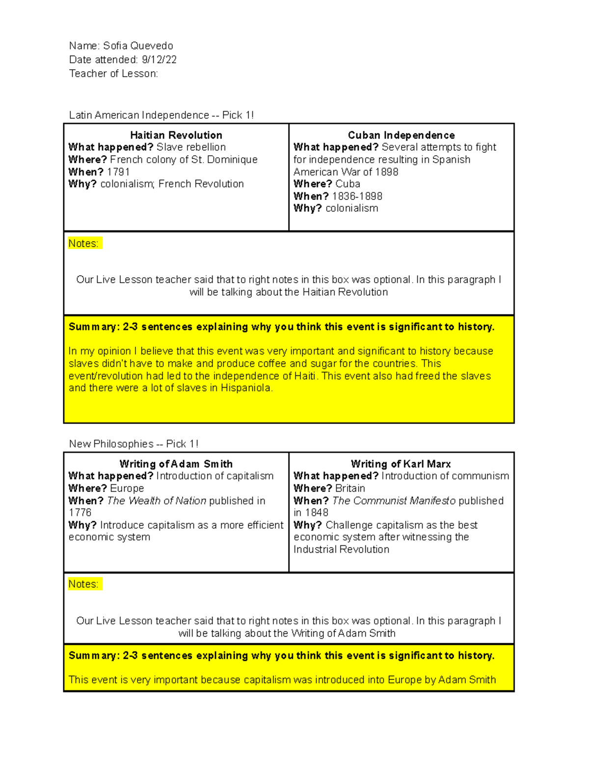 6.08 Live Lesson h - Assignment - Name: Sofia Quevedo Date attended: 9 ...