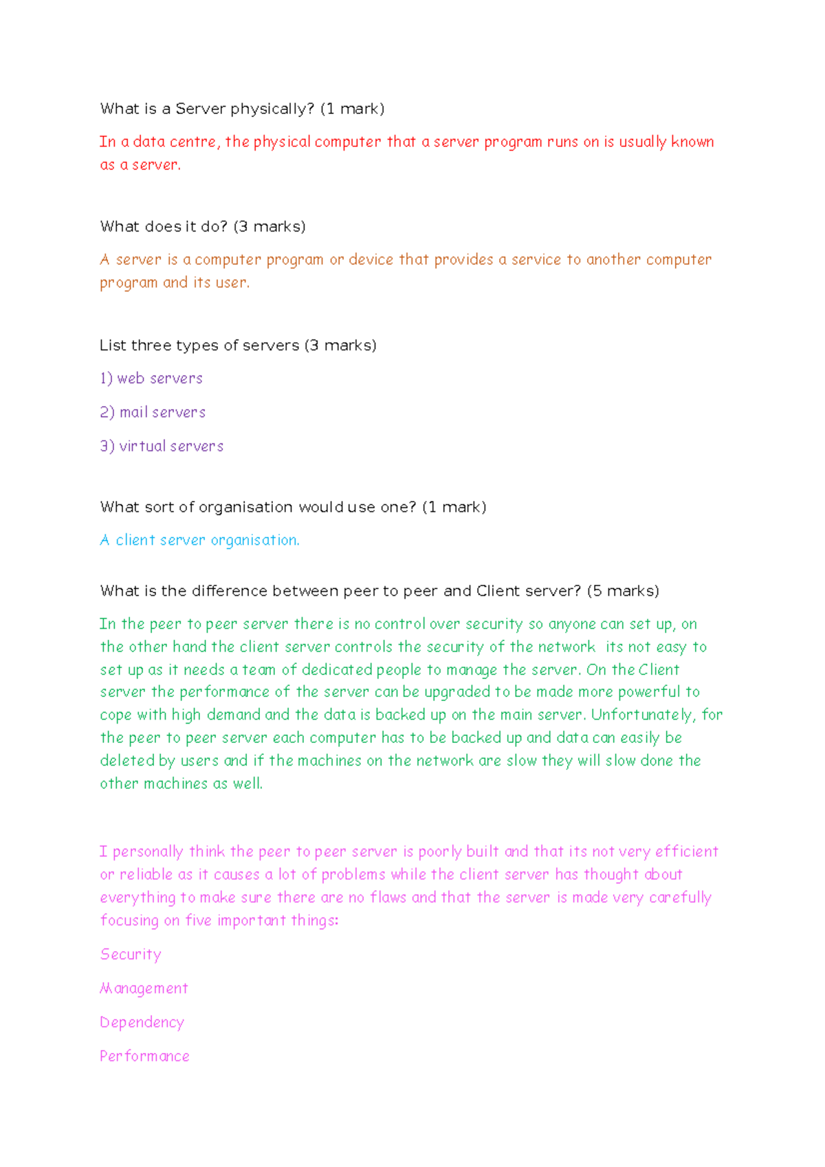 Servers Compurter Science Nadha Seyed - What is a Server physically? (1 ...