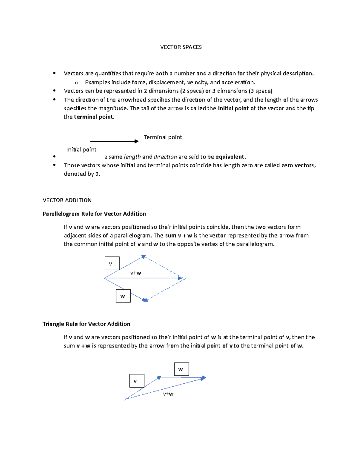 Linear notes [ Vectors] - VECTOR SPACES Vectors are quantities that ...