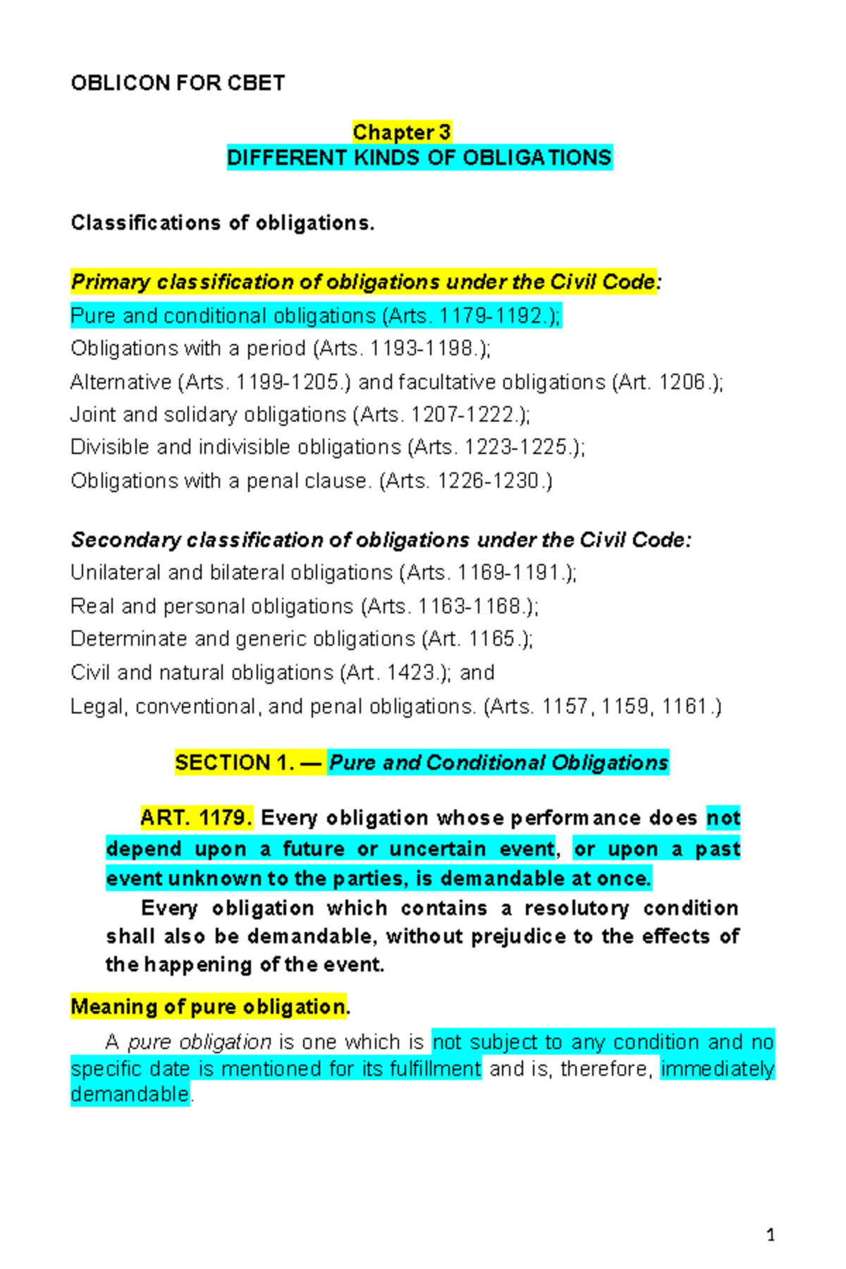 Chapter 3A - a tie or bond recognized by law by virtue of which one is ...