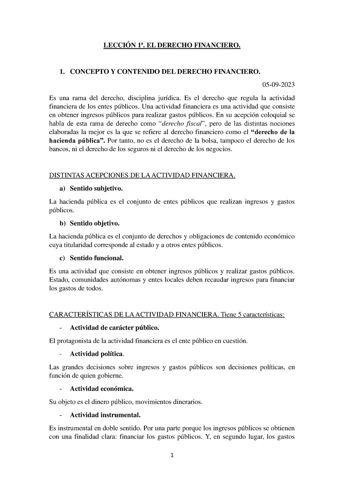 Tema 1. Derecho Financiero Y Tributario - LECCIÓN 1ª. EL DERECHO ...