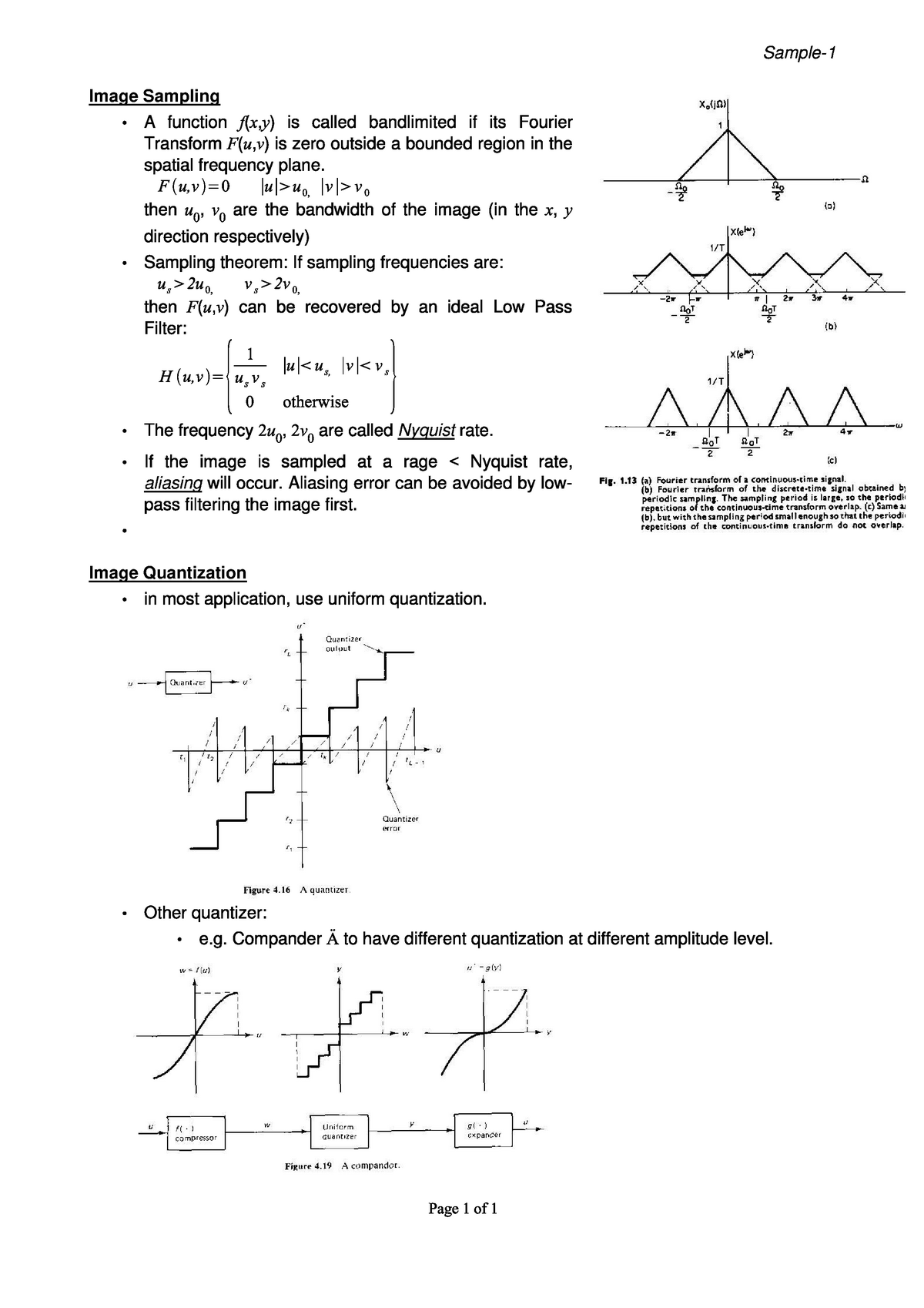 Sample Nil Comp7502 Hku Image Sampling Image Quantization Studocu