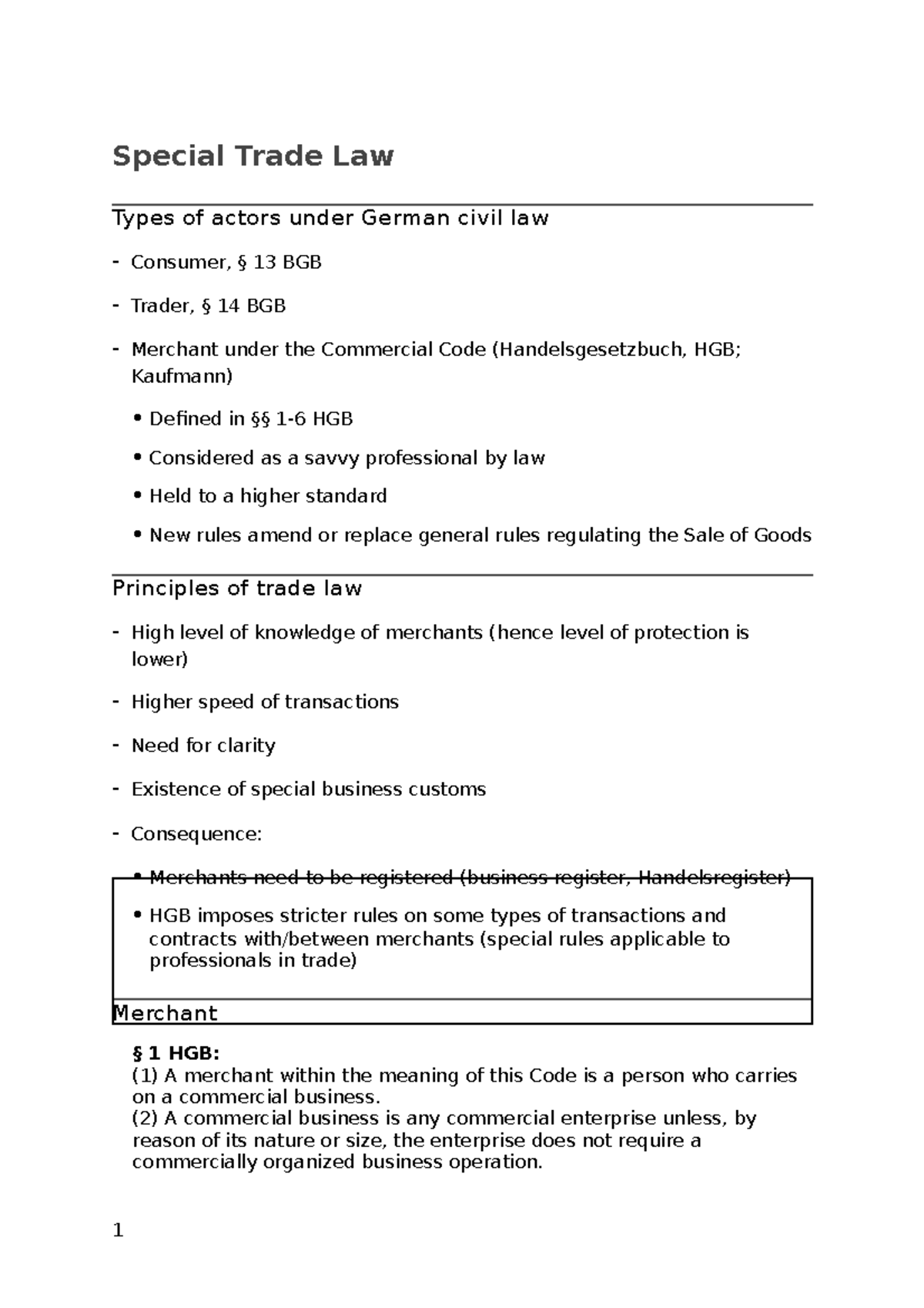 Trade Law Examples