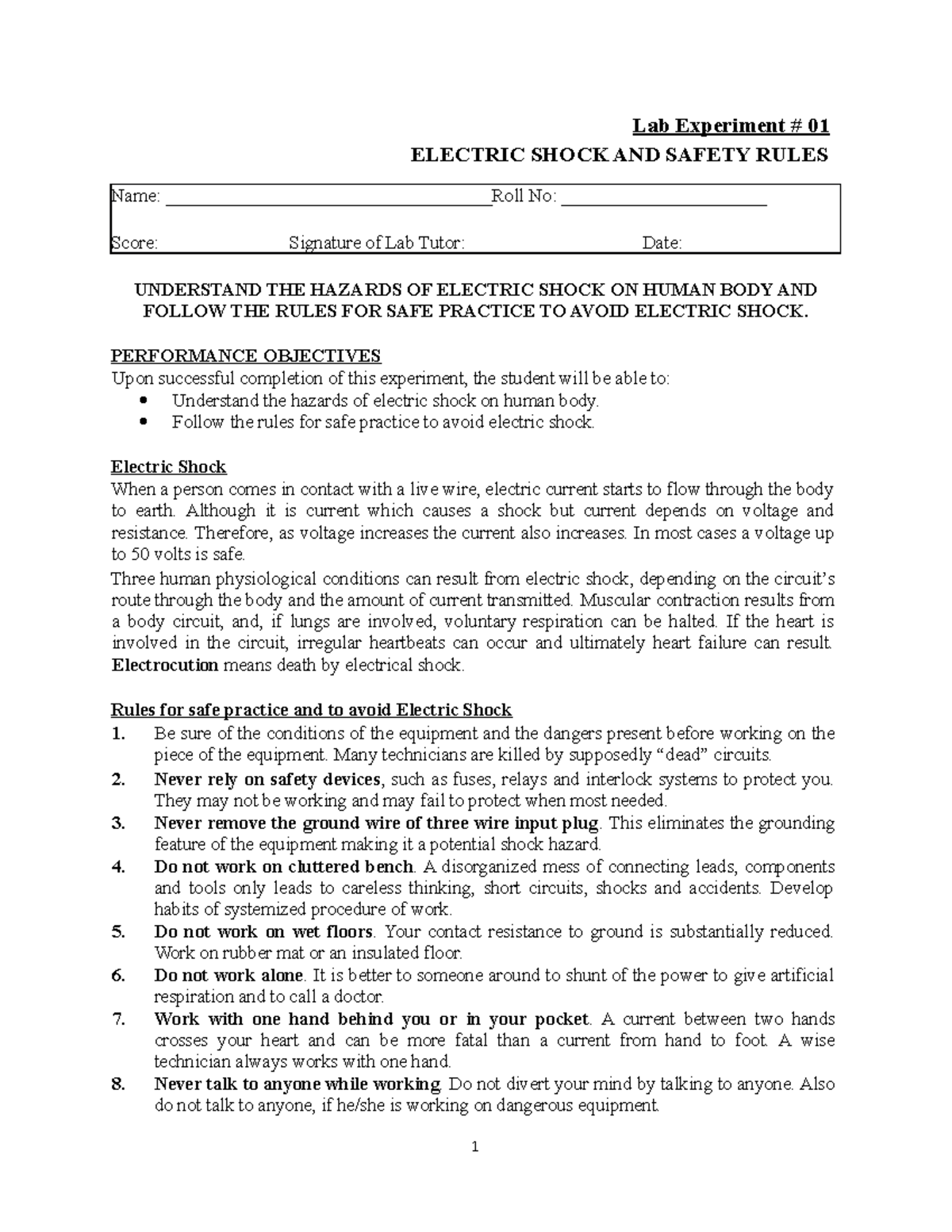 Lab Experiment 01 Applied Electronics Electrical Machine Mehran University Studocu Lab Experiment 01 Applied Electronics Electrical Machine Mehran University Studocu
