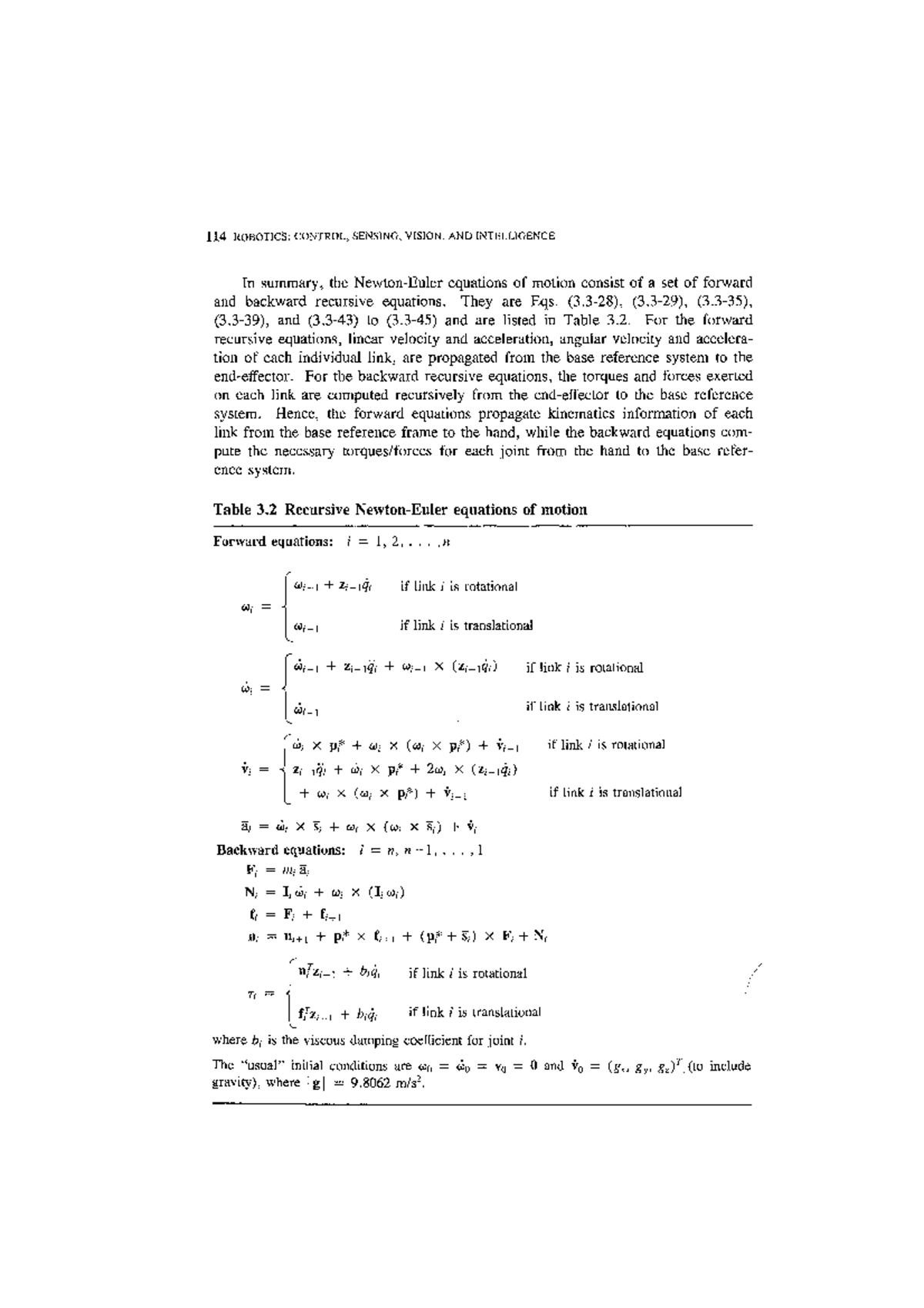 Algoritmo Newton Euler GFU - . C0) pi) (1] 114 ROBOTICS: CONTROL ...