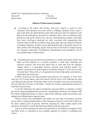 ADMS 1010 Midterm Review - ADMS 1010 Midterm Review Winter 2022 ...