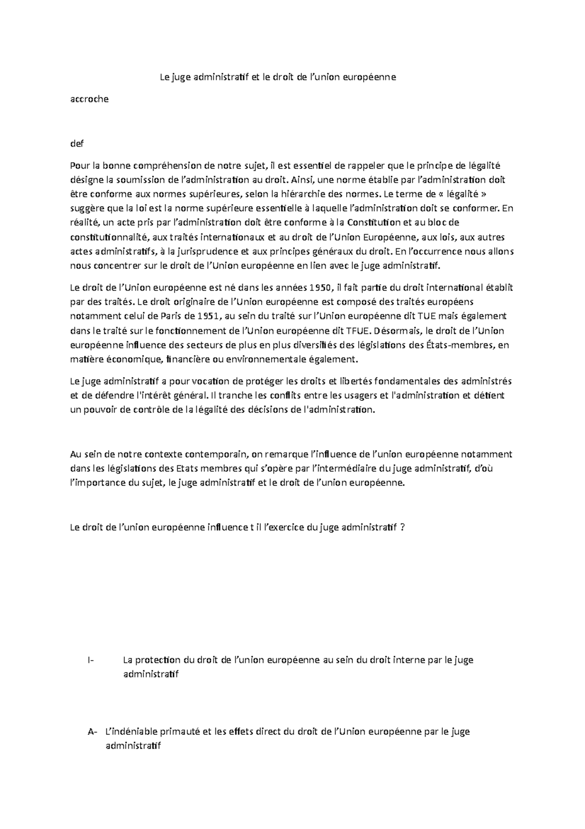 Le Juge Administratif Et Le Droit De L union Européenne Dissertation CDxJIn-w37fgGM