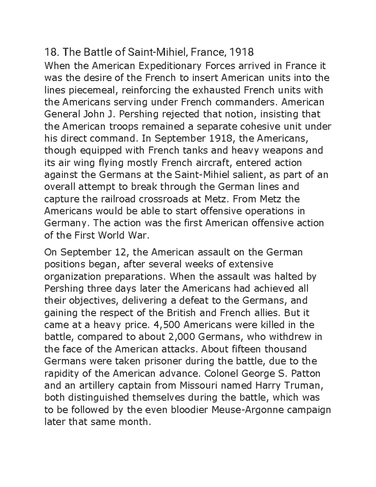 Document 51 - Kelly Conseco - 18. The Battle of Saint-Mihiel, France ...