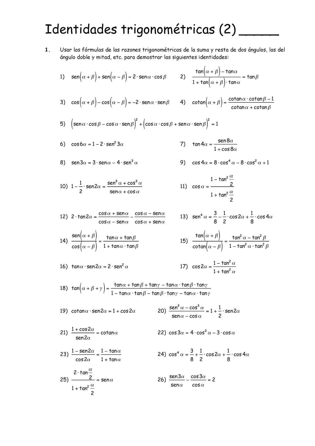 Identidades Trigonometricas 2 Usar Las Fórmulas De Las Razones Trigonométricas De La Suma Y 2476