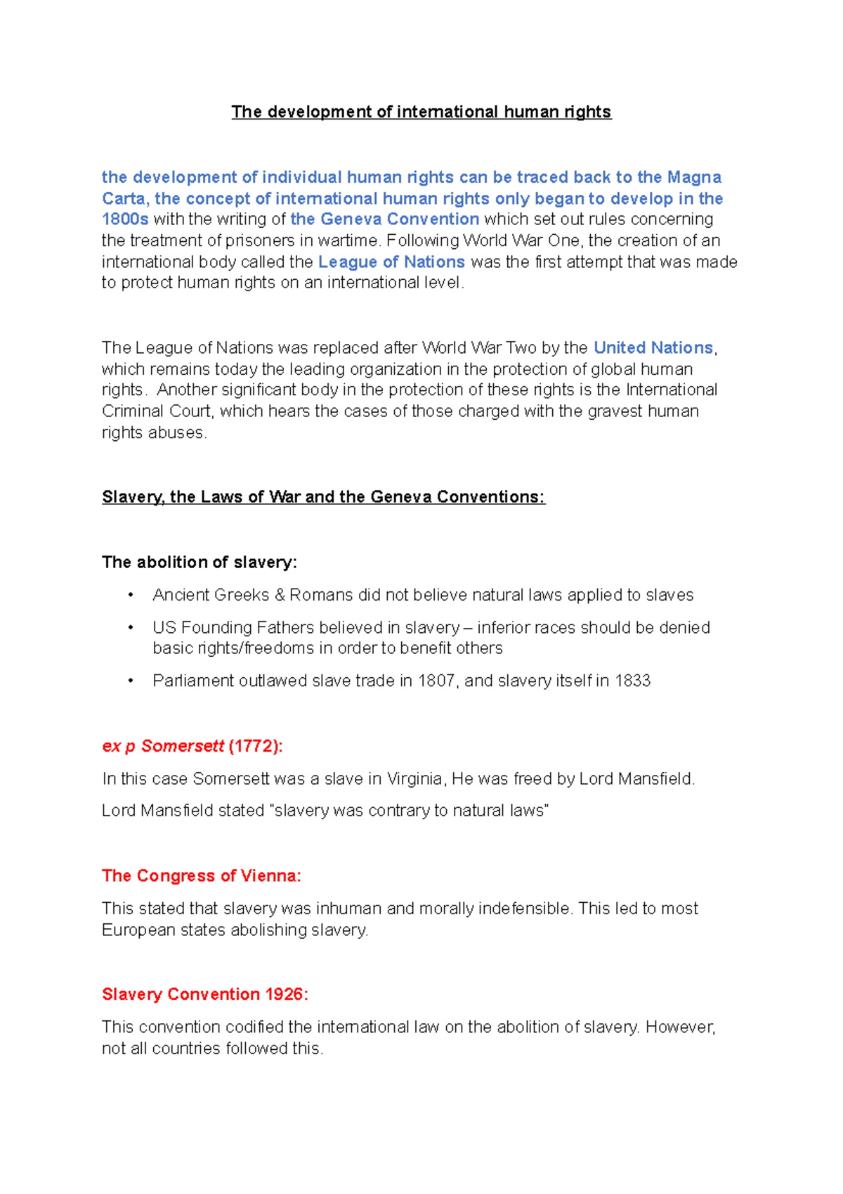 LG 2 - The development of international human rights - HRLAW200 - Studocu