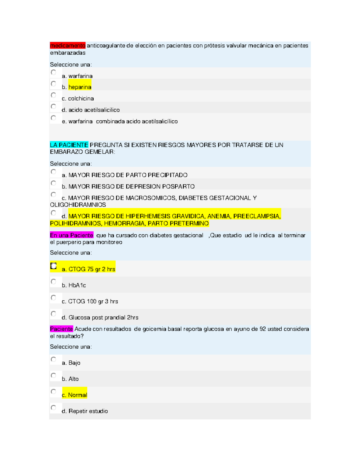 preguntas sobre diabetes imágenes gestacionales