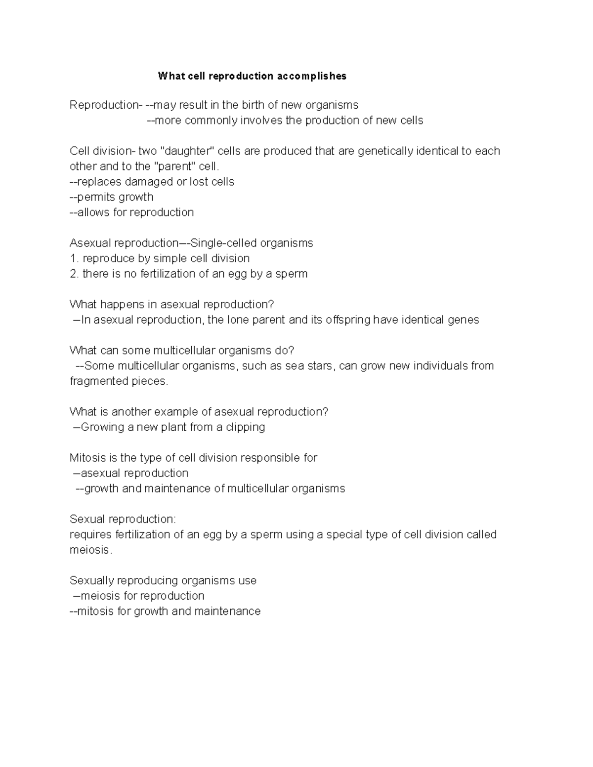 Chapter 8 study guide - This should help with exams - What cell ...