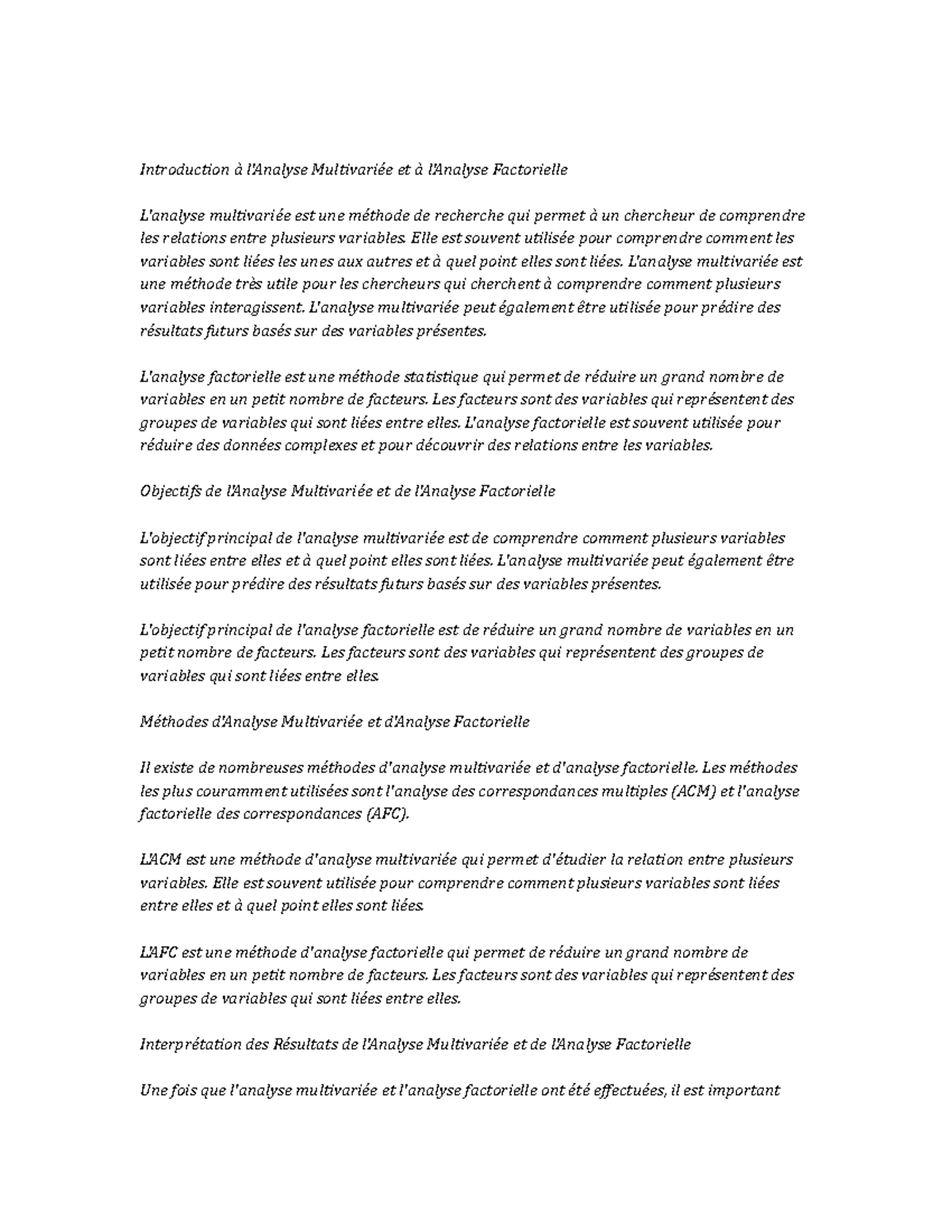 Multivariate Data Analysis and Factor Analysis note study ...