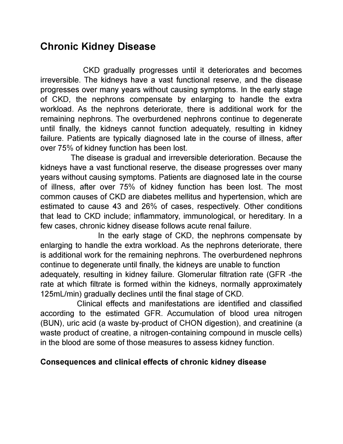 a case study on chronic kidney disease