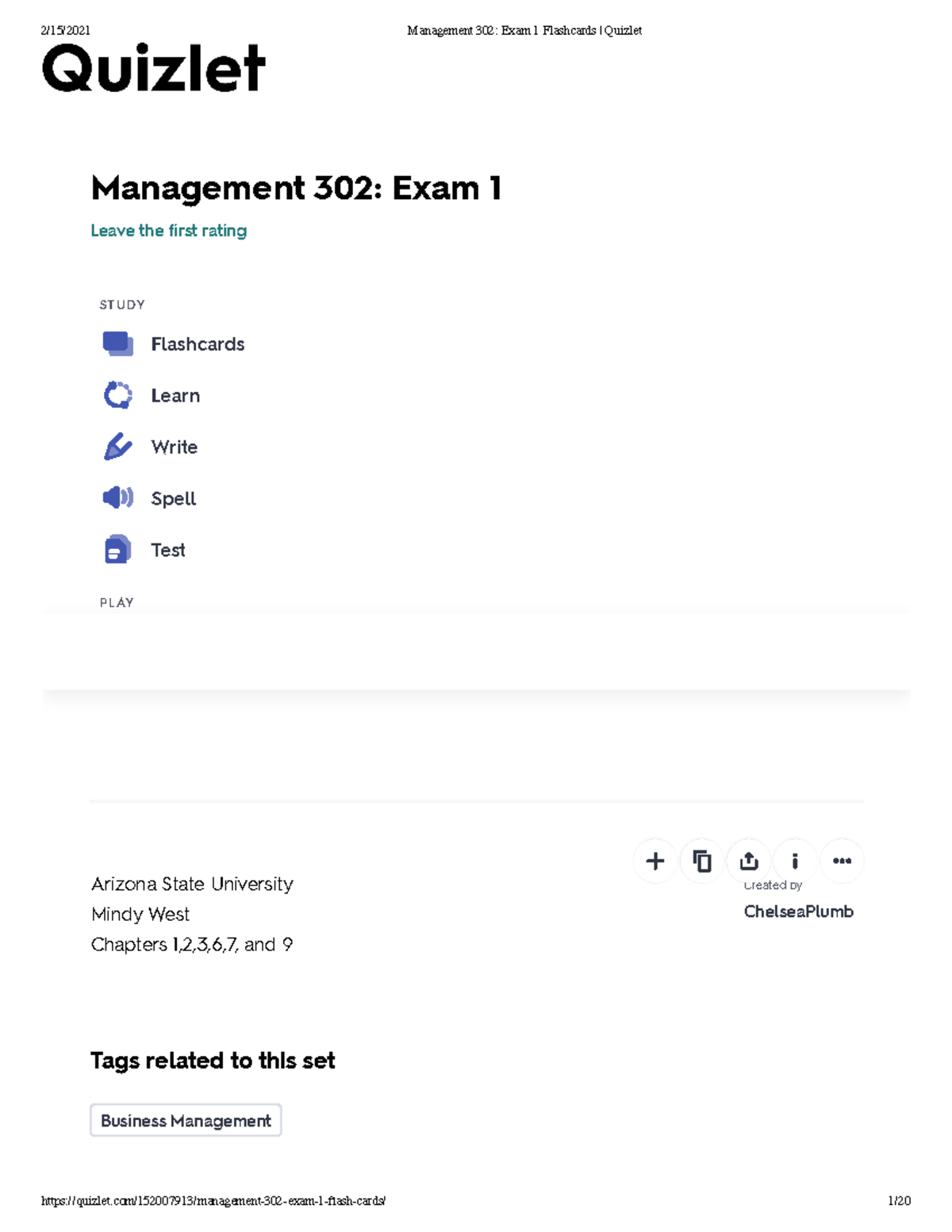 Management 302 Exam 1 Flashcards Quizlet - Management 302: Exam 1 Leave ...