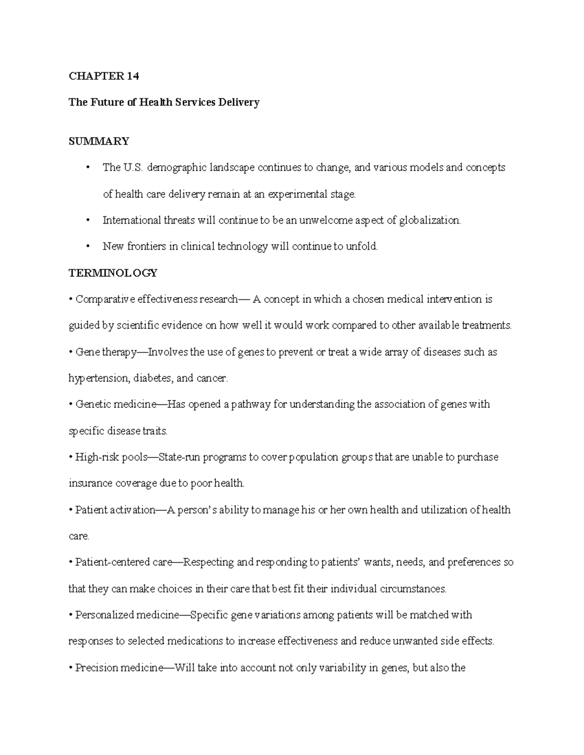 chapter-14-summary-and-terms-chapter-14-the-future-of-health-services