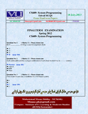 CS508 Solved MCQs Final TERM BY Junaid - CS508-Modern Programming ...