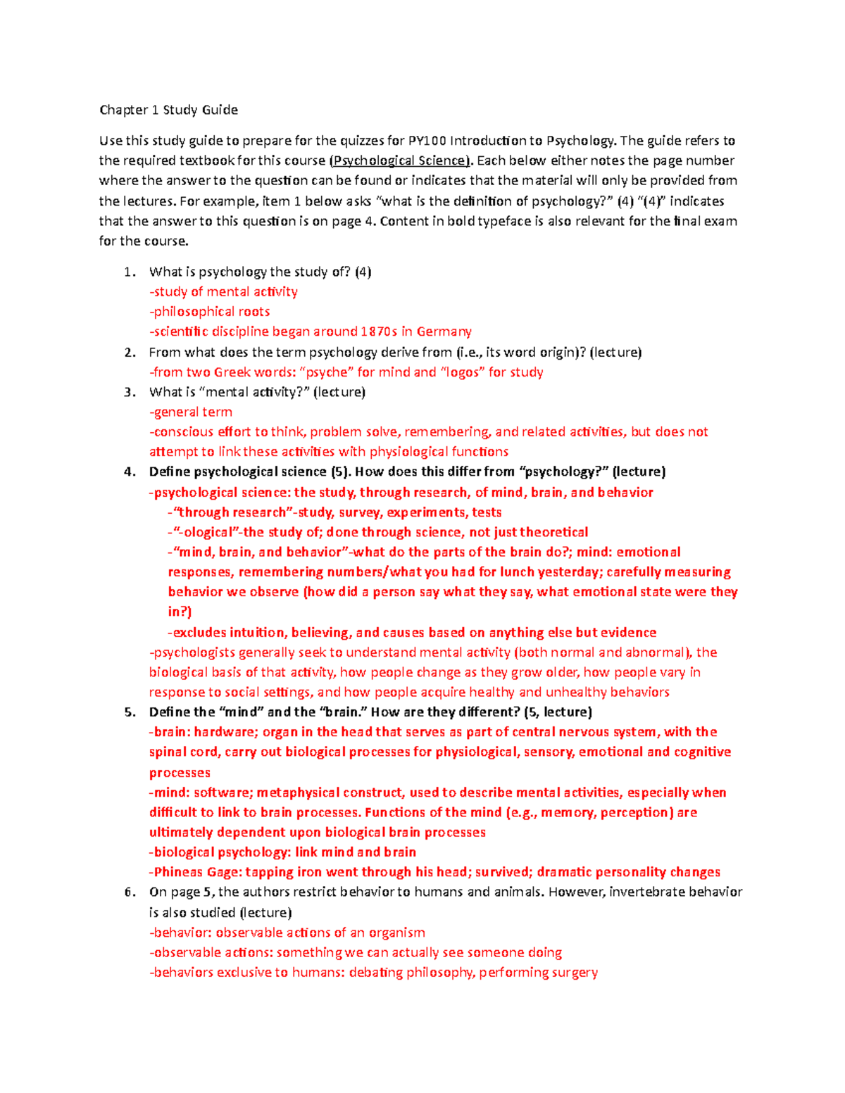 Chapter 1 Study Guide Psychology Chapter 1 Study Guide Use This Chapter 1 Study Guide Psychology Chapter 1 Study Guide Use This