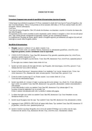 Esercitazioni avanzate word - ####### ESERCIZI WORD Esercizio ...