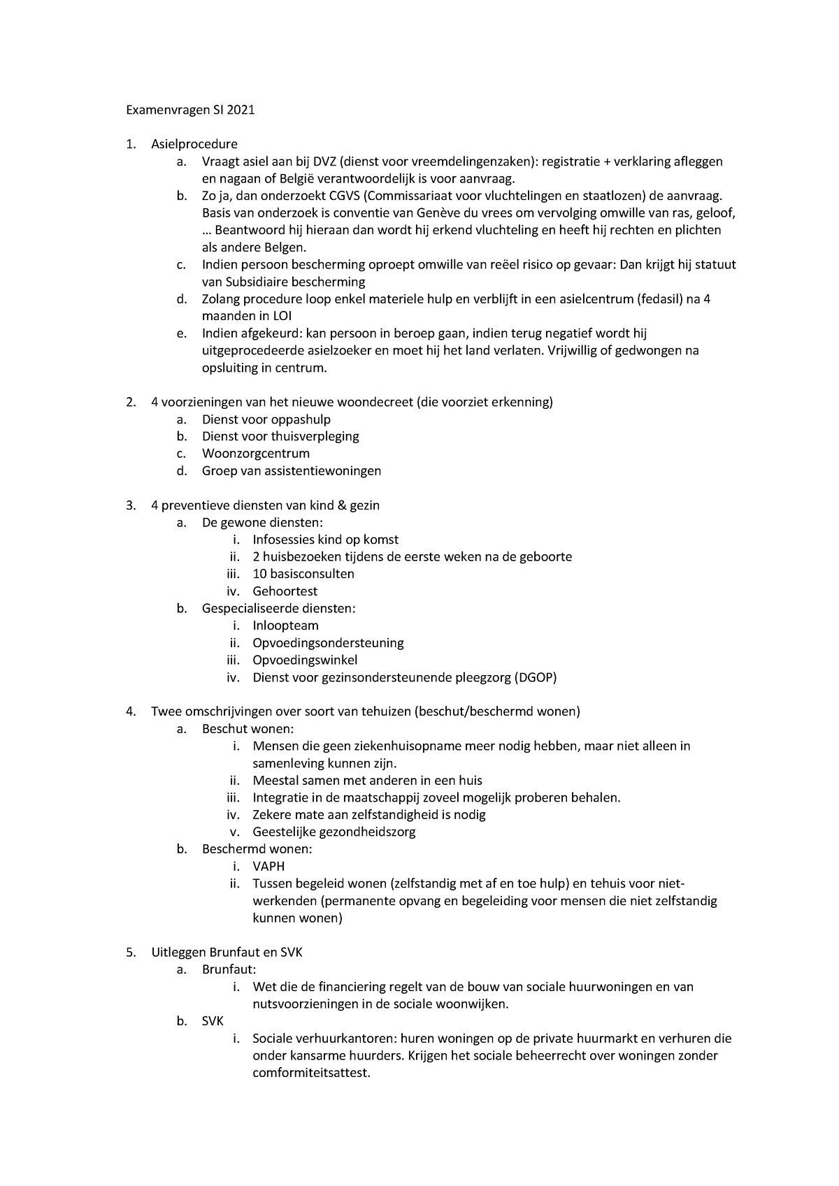 Samenvatting Sociale Instituties Examenvragen Si Asielprocedure