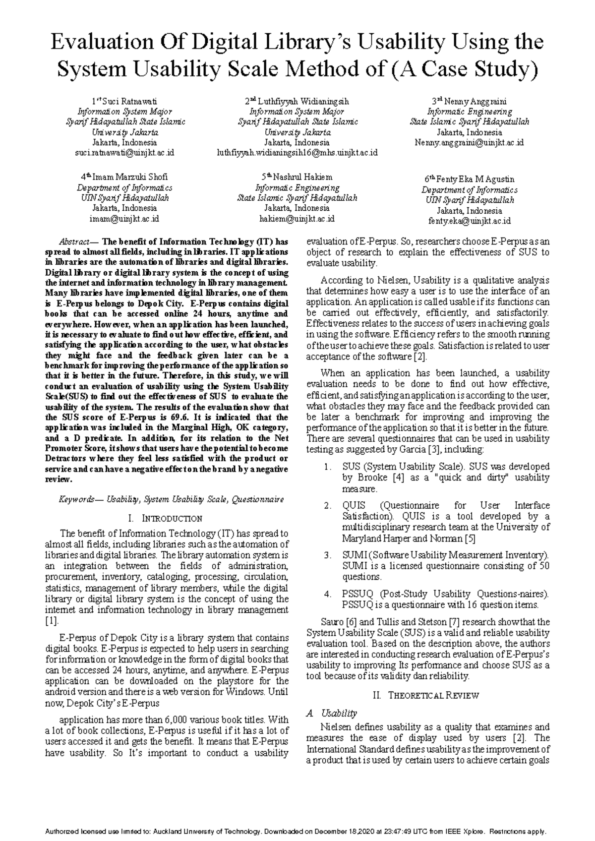 Evaluation Of Digital Library s Usability Using the - Evaluation Of ...