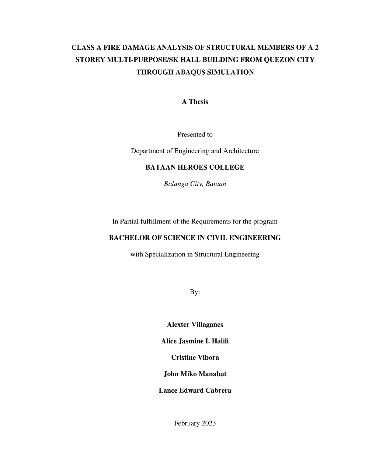 Chapters-1-3 - hateshtaeh - CLASS A FIRE DAMAGE ANALYSIS OF STRUCTURAL ...