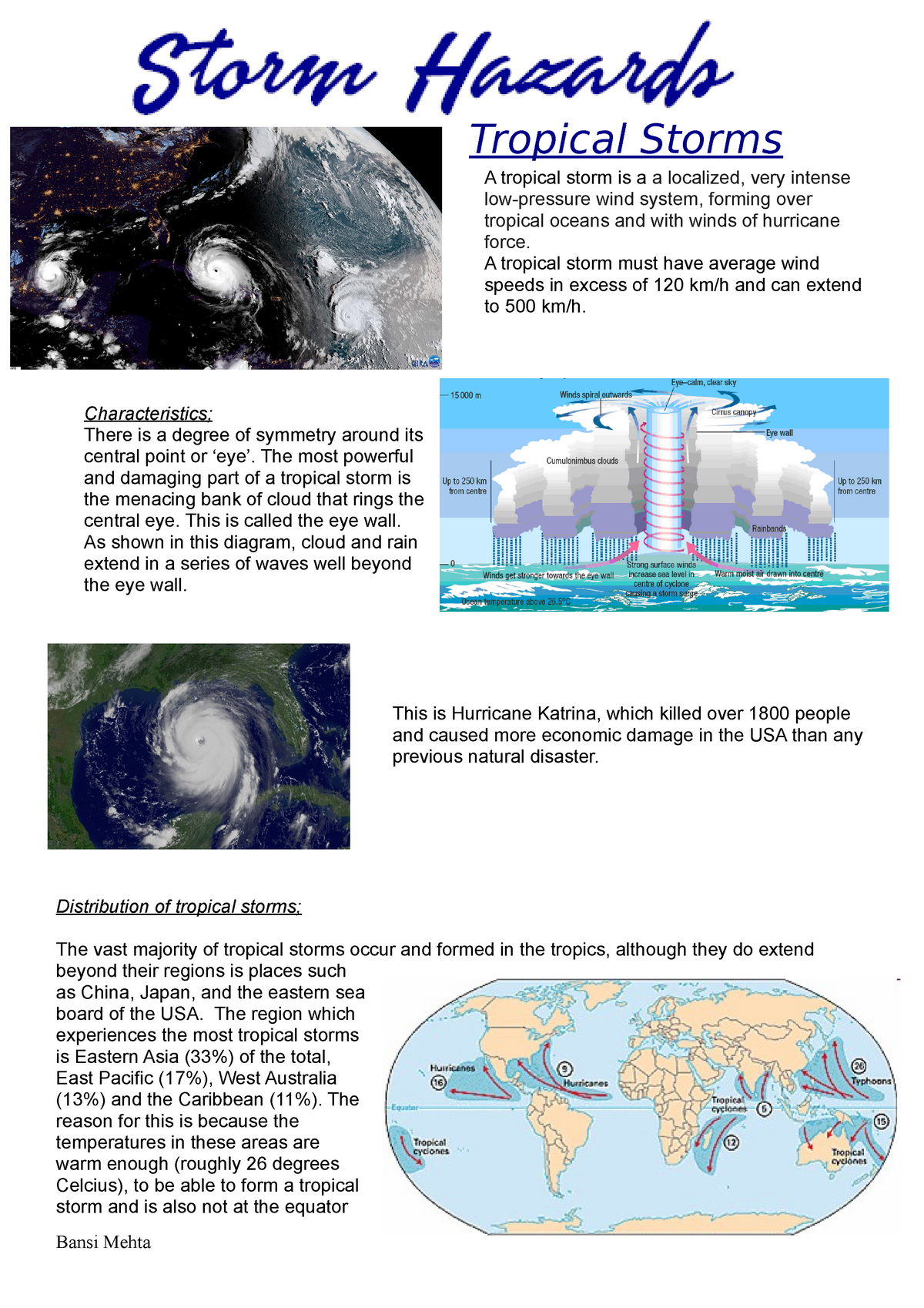 case study on a tropical storm