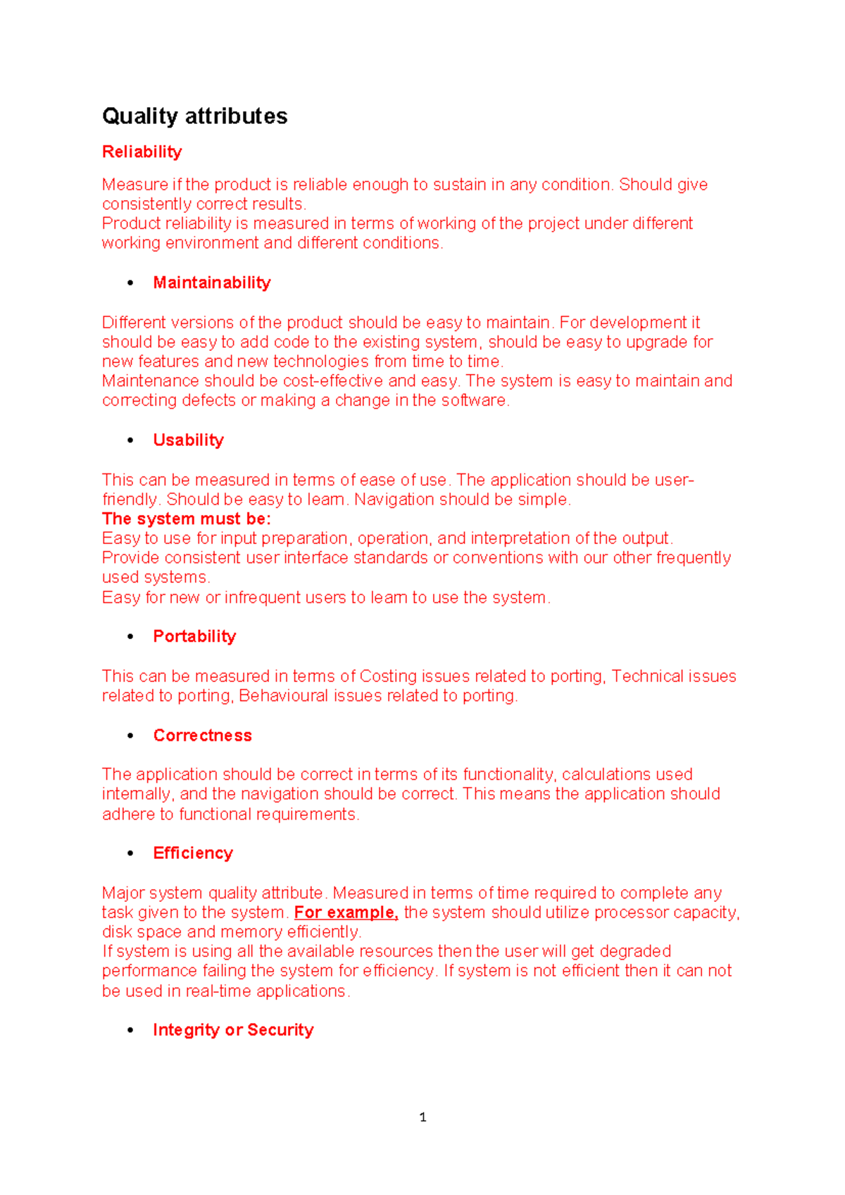 Quality attributes- Chapter 12 - Quality attributes Reliability Measure ...