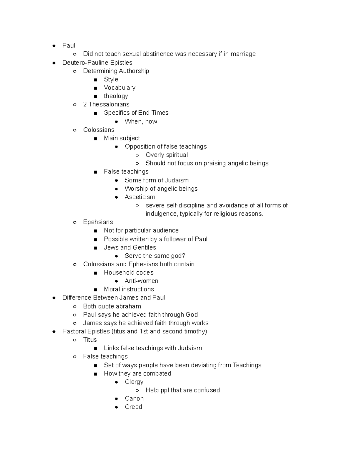 Religious Studies Review Session (428-484) (493-546) - Paul Did Not 