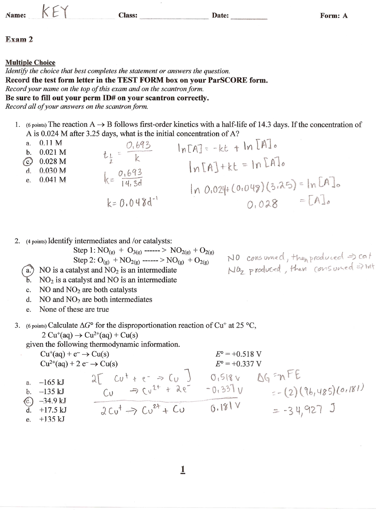 Worked Out Chem 1B Exam - CHEM1B - Studocu