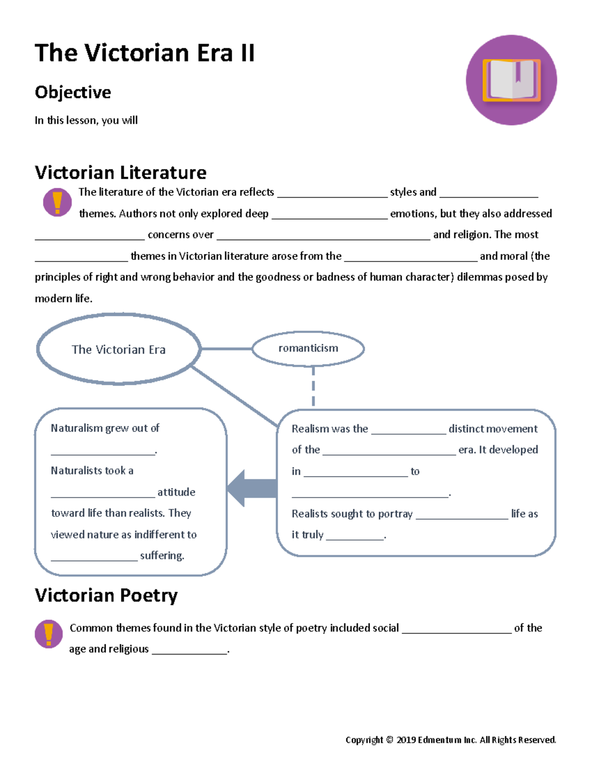 2 English The Victorian Era II Objective In this lesson, you will