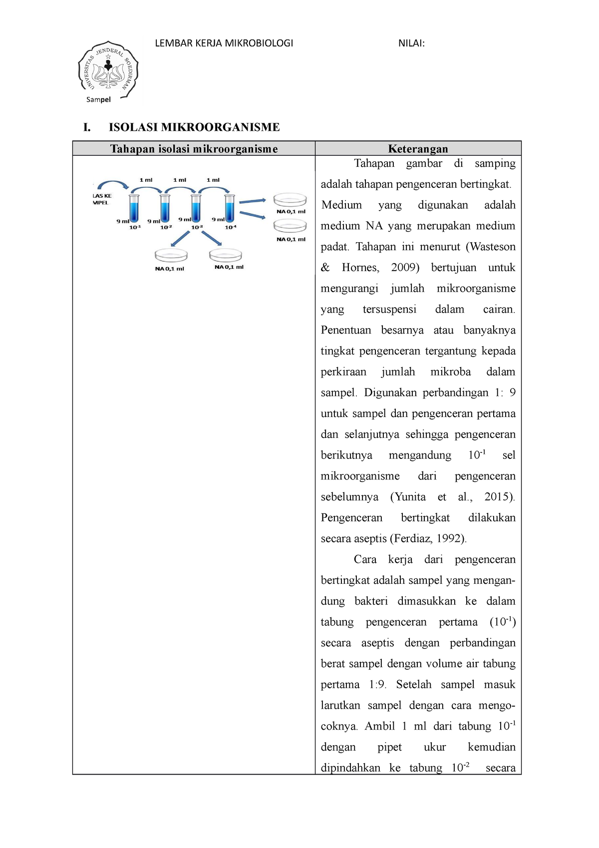 Mikrobiologi Isolasi Mikroorganisme - I. ISOLASI MIKROORGANISME Tahapan ...