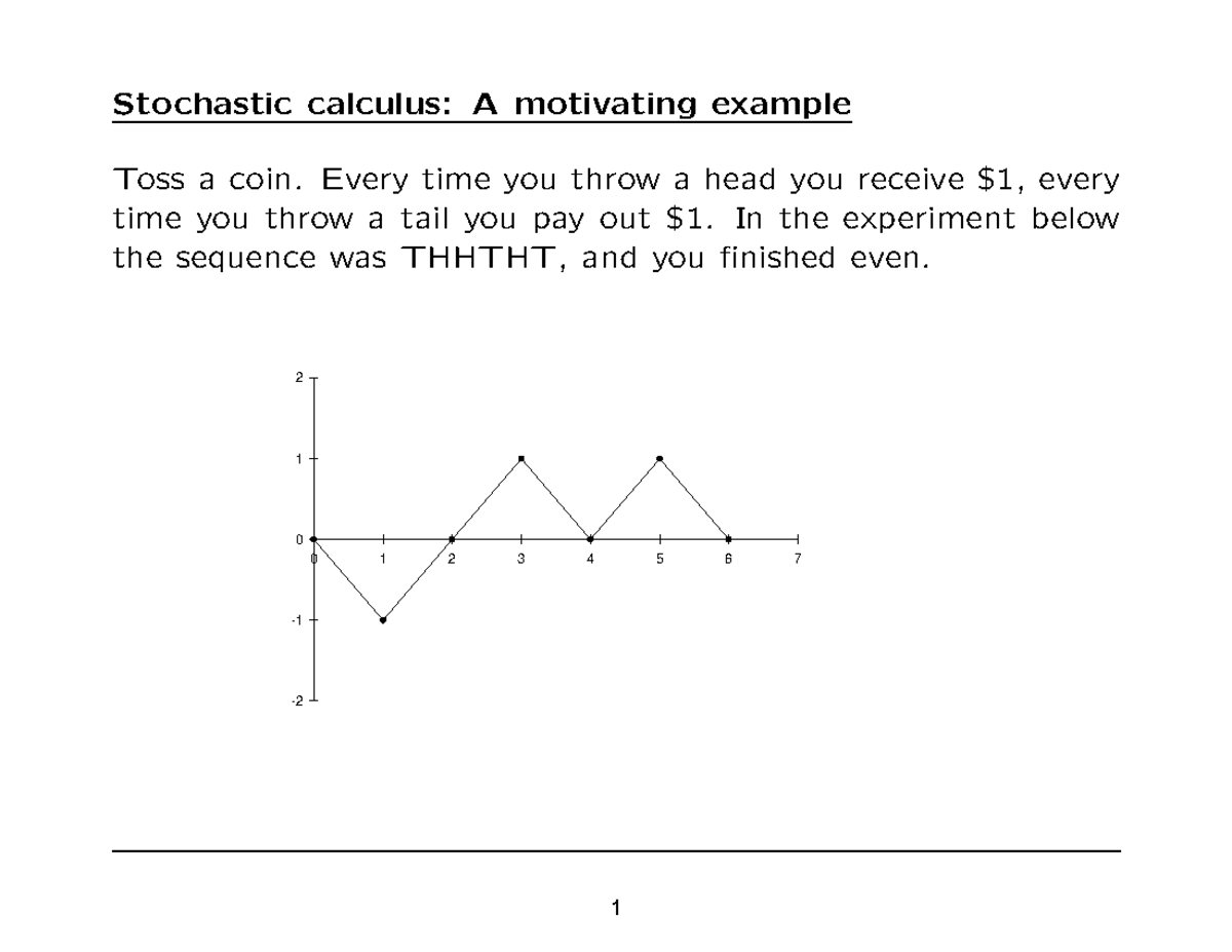 Week 3+ - The lecture ntoe - Stochastic calculus: A motivating example ...