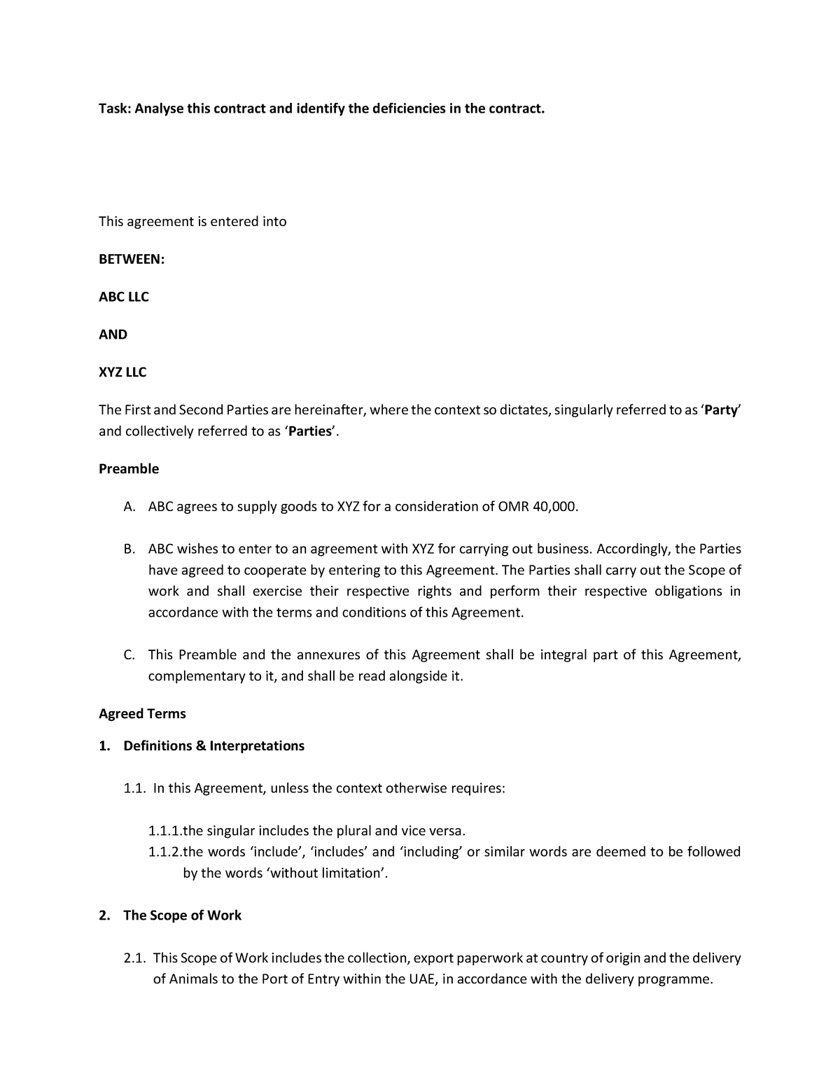 assignment of contract tax consequences