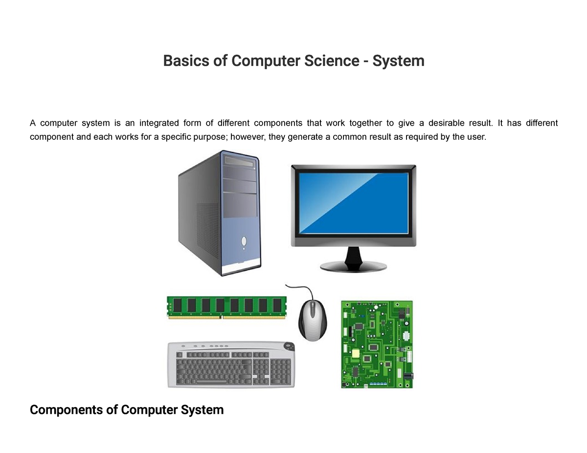 Basics of Computer Systems - Basics of Computer Science - System A ...