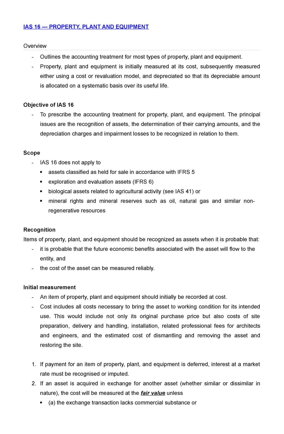 PAS 16-Property, Plant, And Equipment - IAS 16 — PROPERTY, PLANT AND ...