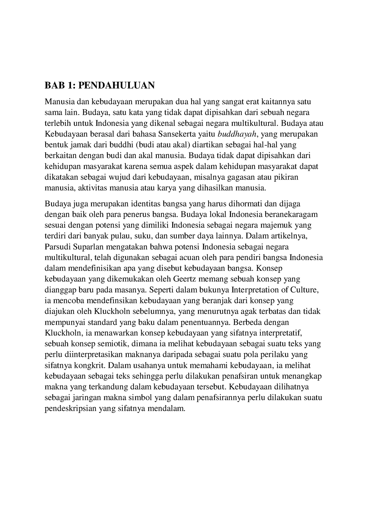 Makalah Seni Budaya - BAB 1: PENDAHULUAN Manusia Dan Kebudayaan ...