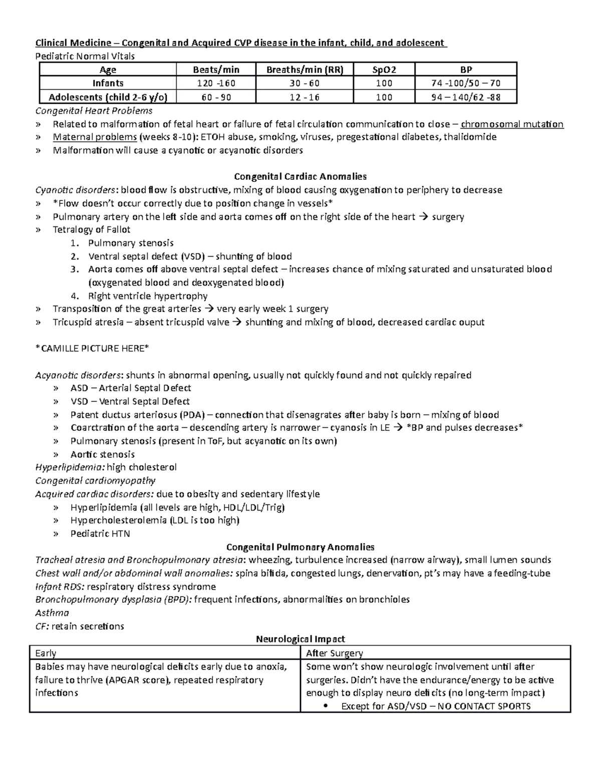 Clin Med Congenital Cvp Diseases Study Guide - Clinical Medicine 