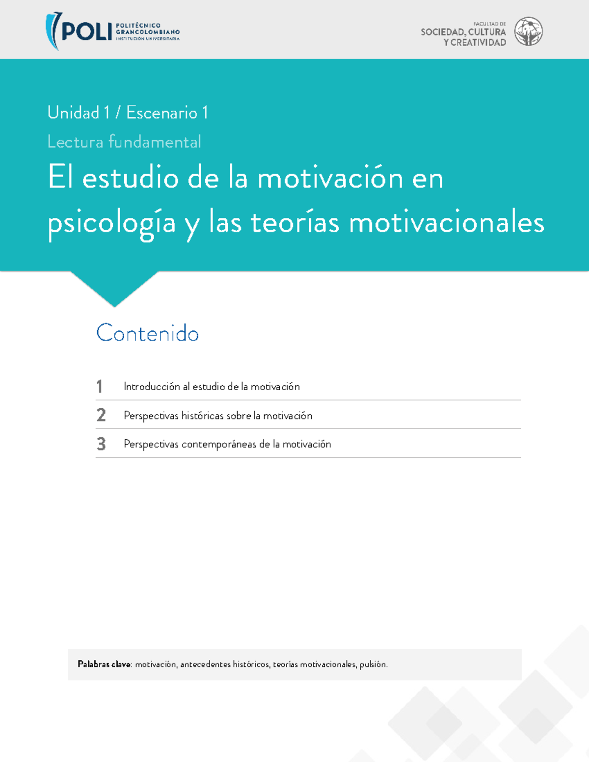 1 El estudio de la motivación en psicología y las teorías ...