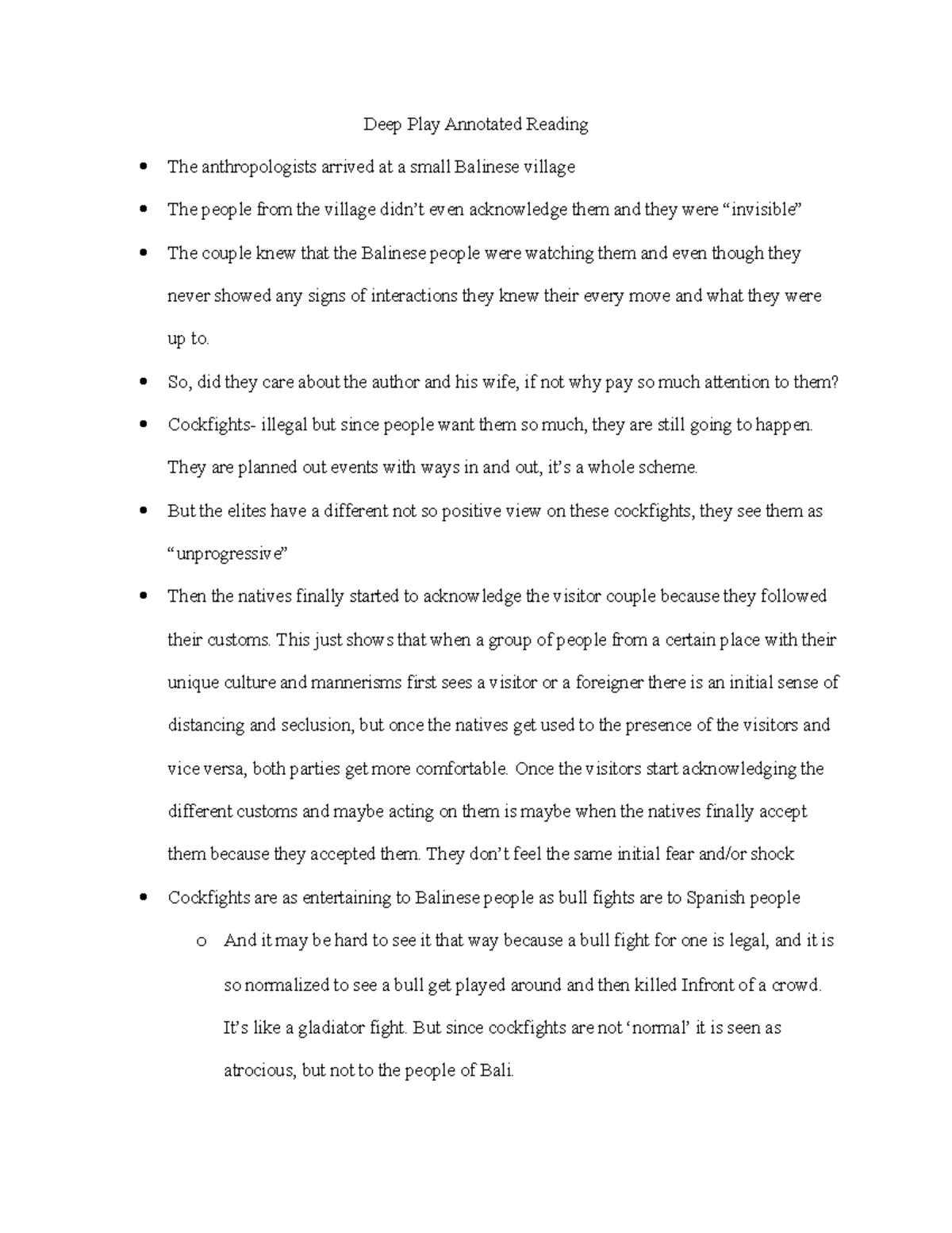 Deep Play Annotated Reading So, did they care about the author and