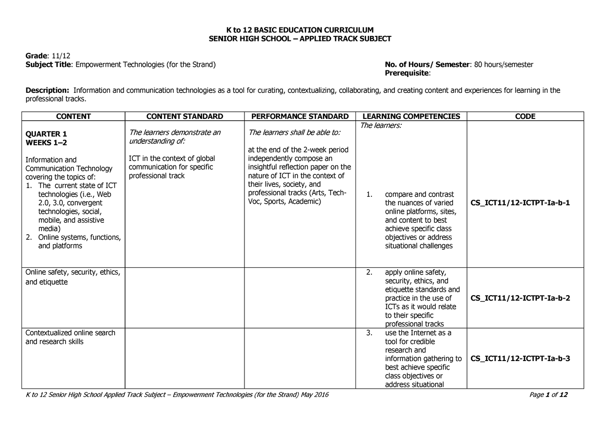 SHS-Applied Empowerment-Technologies-for-the-Strand - SENIOR HIGH ...