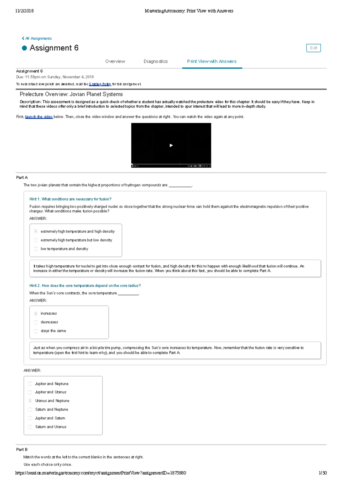 mastering astronomy chapter 6 homework answers